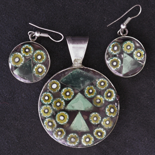 Round Pendant #2 with Ear Rings